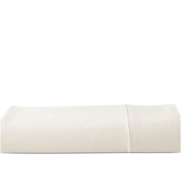 Donna Karan Silk Indulgence Cotton/Silk Flat Sheet, Queen. Color: Ivory - Picture 1 of 3